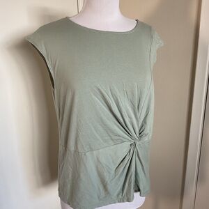 Calvin Klein Sage Sleeveless Twist Front Top Size Large 60% Cotton